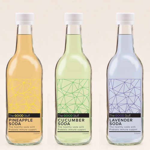 Creating a fresh looking  transparent drinks label for a health drink.