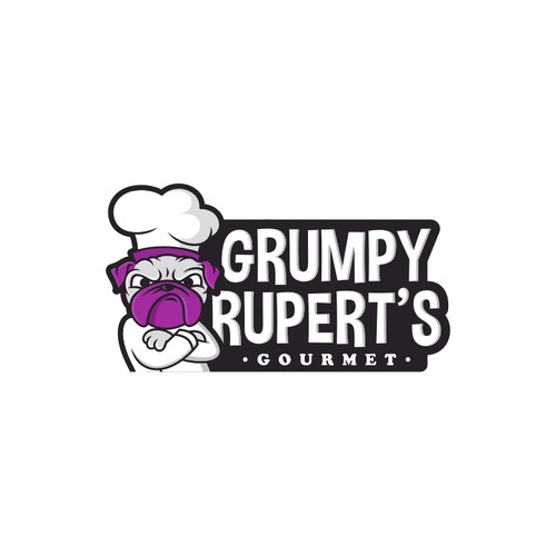 Create a cool logo for Grumpy Rupert's Gourmet foods.