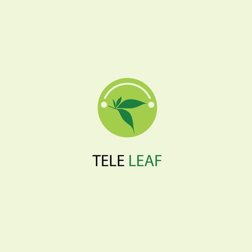 Marijuana plant logo with a concept of two circles connecting