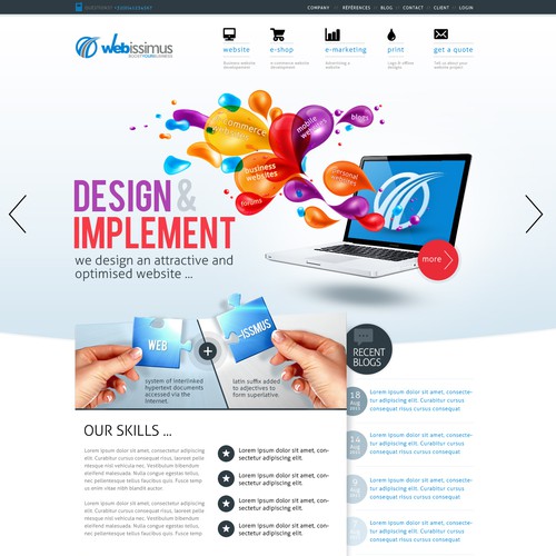 New website design for a web agency 