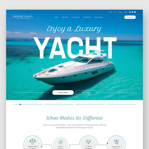 YACHT BROKER WEBSITE LANDING PAGE