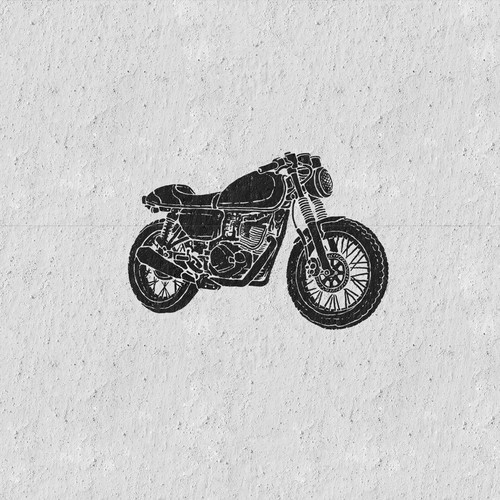 Hand Drawn Vintage Motorcycle Illustration Drawing