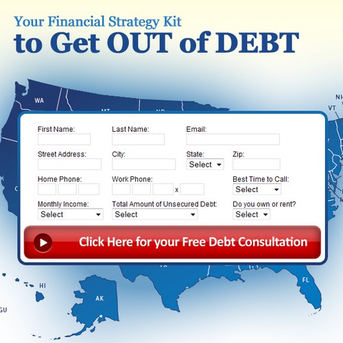 Basic one page website for debt lead generation