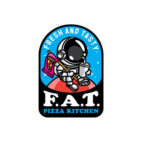 Space Themed Logo Design for a Pizza Kitchen