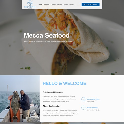 Miami Soul Seafood Restaurant Concept 1 Page Only