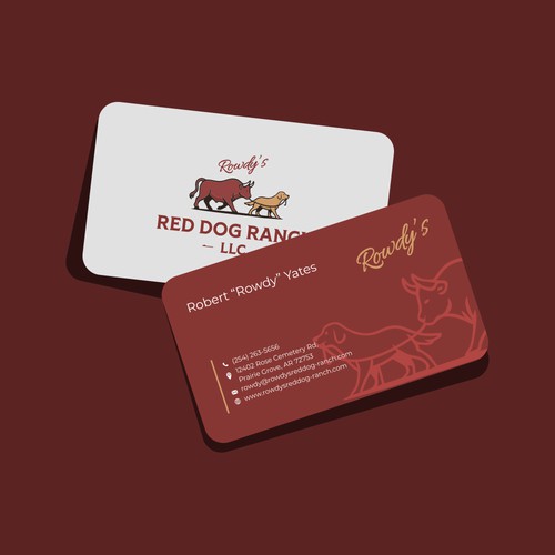 Rowdy’s Red Dog Ranch Rustic Western Business Card