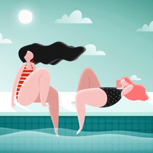 Summer Illustration Editorial Animated Loop GIF
