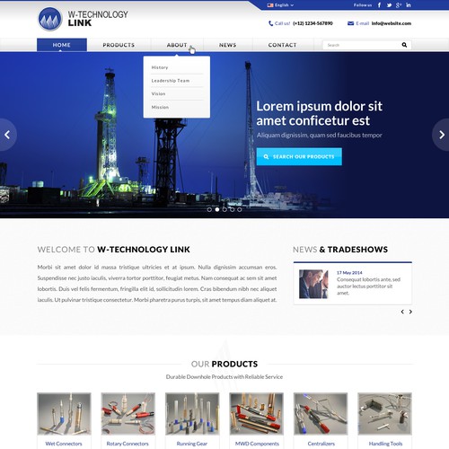 Need a sleek website design for an Oil & Gas Service Company