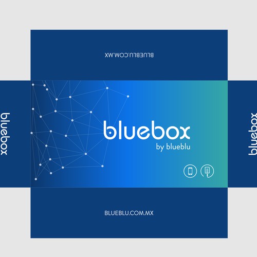 Diseño de imagen blue box, empresa innovadora de comunicaciones