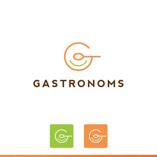 A crisp, fresh, gourmet food themed logo for Gastronoms