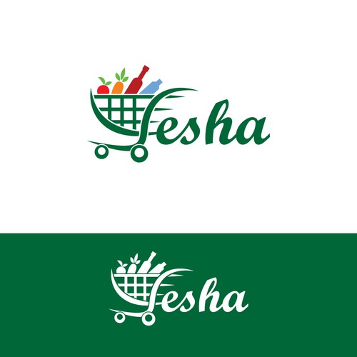 Fresh concept for a delivery service company specialized on organic vegetables and beverages.