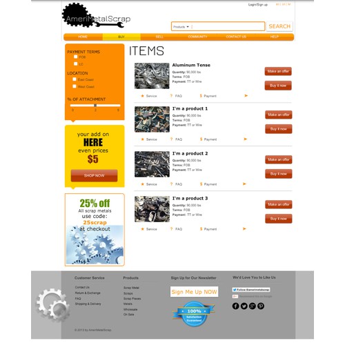 MetalScrap List awaits for your creative Web Design Skills!