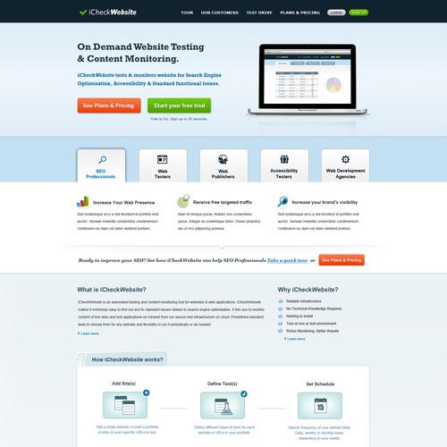 Website design for iCheckWesite