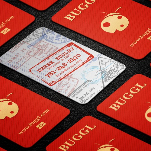 A retro passport business card for the best travel company out there
