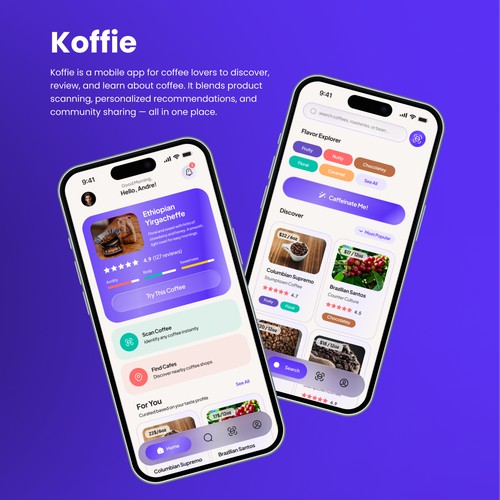 Koffie – Mobile App UI/UX for Coffee Discovery & Reviews