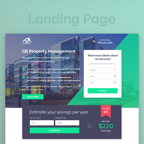 Real estate landing page