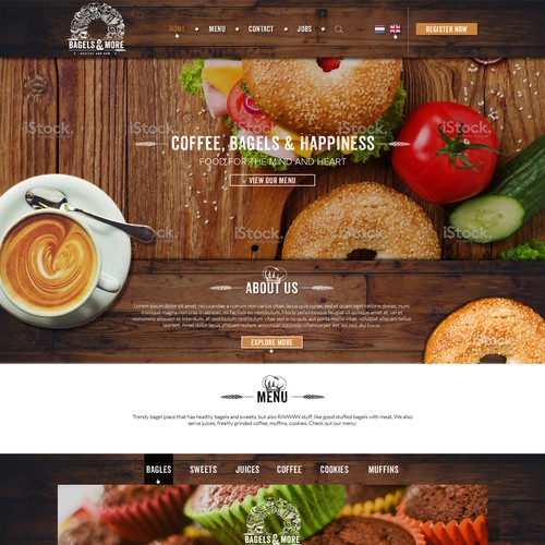 "Healthy & RAWWW, new Bagel place needs trendy website