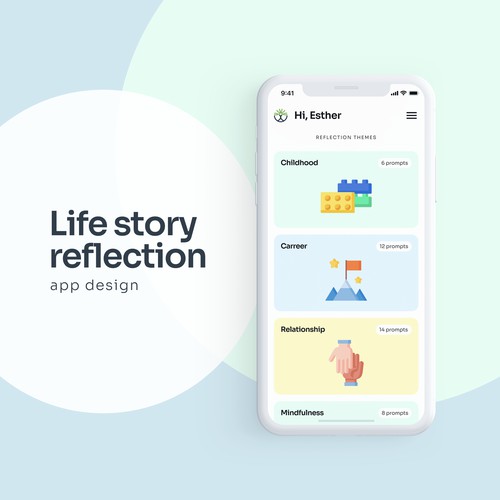 Life story reflection app concept
