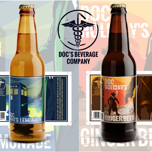 Logo & label design for Doc's Beverage