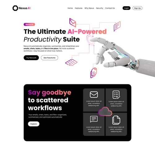 Landing page concept