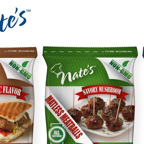 Tweak Nate's packaging design to stand out at the bottom of freezer shelf