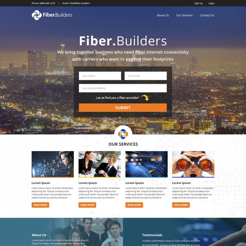 Create a badass site for Fiber Builders