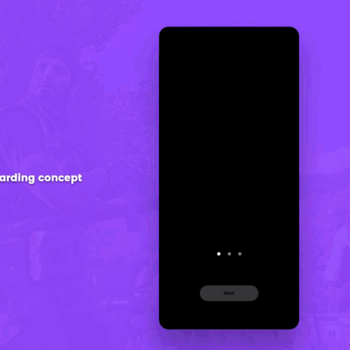 Twitch onboarding UI concept motion