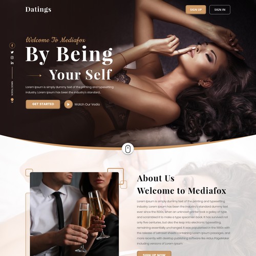 Dating landing page Website 