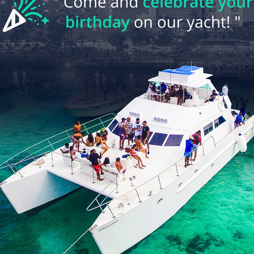 Birthday Celebration on Yacth Ads Design