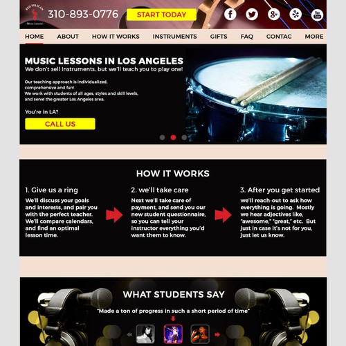 Website for music lessons