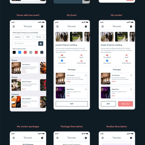 Venuete App UX/UI