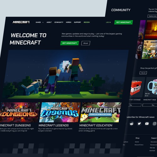 Minecraft Website Redesign