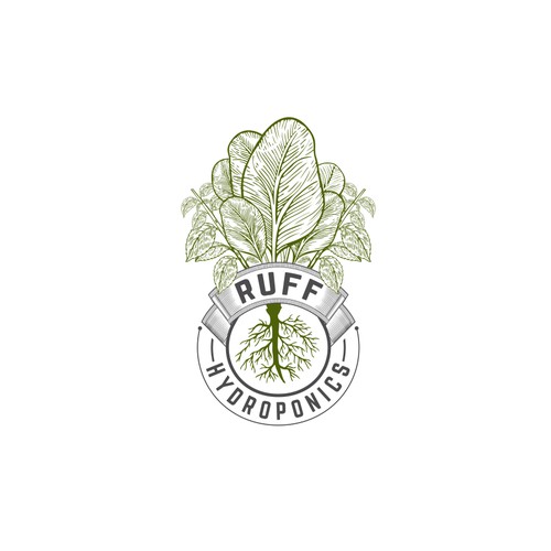 vintage logo concept for Ruff Hydroponics
