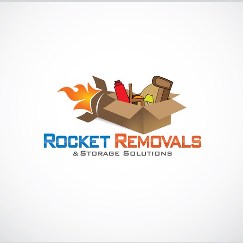 Rocket Removals and storage solutions needs a new logo and business card