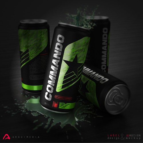 energy drink 3d motion mockups and label design