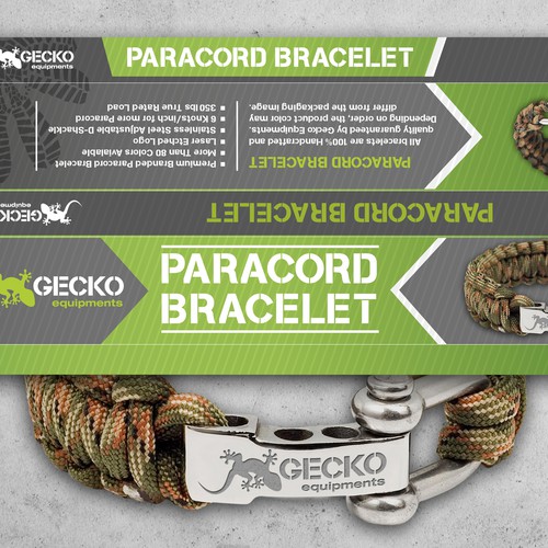 Create a Killer "High Quality" Packaging for Our Gecko Paracord products.