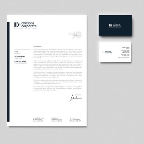 Johnsons Corporate: modernised brand identity