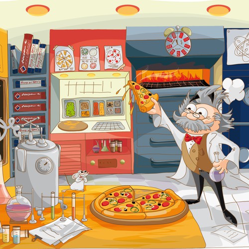 "Pizza Professor" Illustration