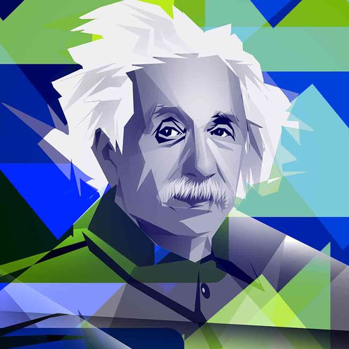 Cubistic Einstein Illustration