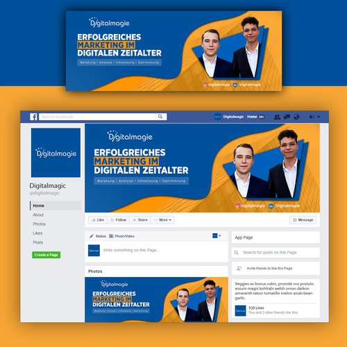 Modern Corporate Facebook Branding for Digitalmagie Agency