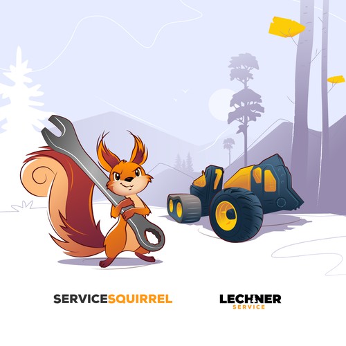 Squirrel Mascot for Lechner Service