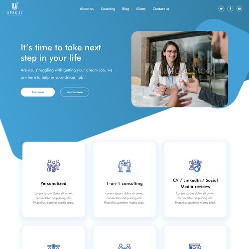 Modern landing page