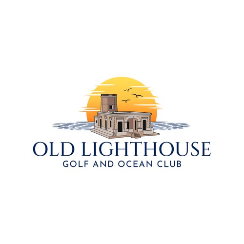 Vintage Illustration Logo for Old Lighthouse Golf and Ocean Club