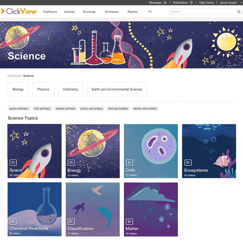 Banner Science Concept for Teacher's Website