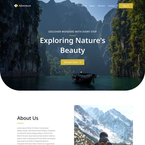 Nature Theme Website Design 
