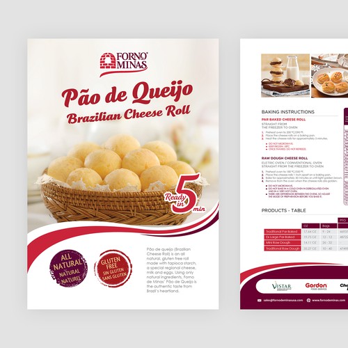 Sales Sheet For A Brazilian Cheese Roll Company | It's Mouth Watering