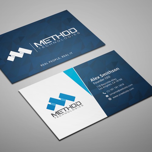 Modern Business Card Design For Method Technologies