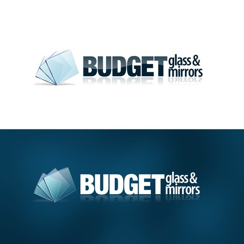 Website logo for "Budget Glass and Mirrors"