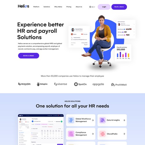 Website design for Human Resources Information System