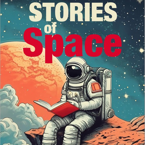 Vintage Illustration for Storieds of Space Book Cover Design